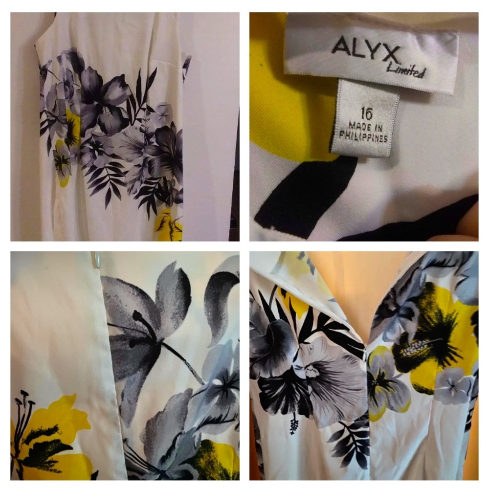 ALYX Limited- Women’s- Size 16 White with black and yellow flower pattern.